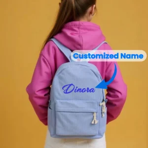 Custom Backpack Girls Boys Personalized Corduroy School Bag with Embroidery Name Back to School Bag Gifts for Kids