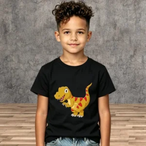 Breathable Cotton Boys Dinosaur Tee Summer Children Casual Cartoon Short Shirts