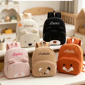 Custom Corduroy Backpack Girls Boys Personalized Schoolbags with Back to School Bag Gifts for Kids
